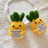 Handmade Crochet Fine-Pineapple Motivational Plush, Fabric Collectible Doll for Party Decor, Adorable Positive Energy Ornament