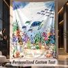 Ocean Mermaid (126) Theme Custom Tapestry Personalized Custom Name Text Wall Hanging Tapestry Home Decor Background Cloth