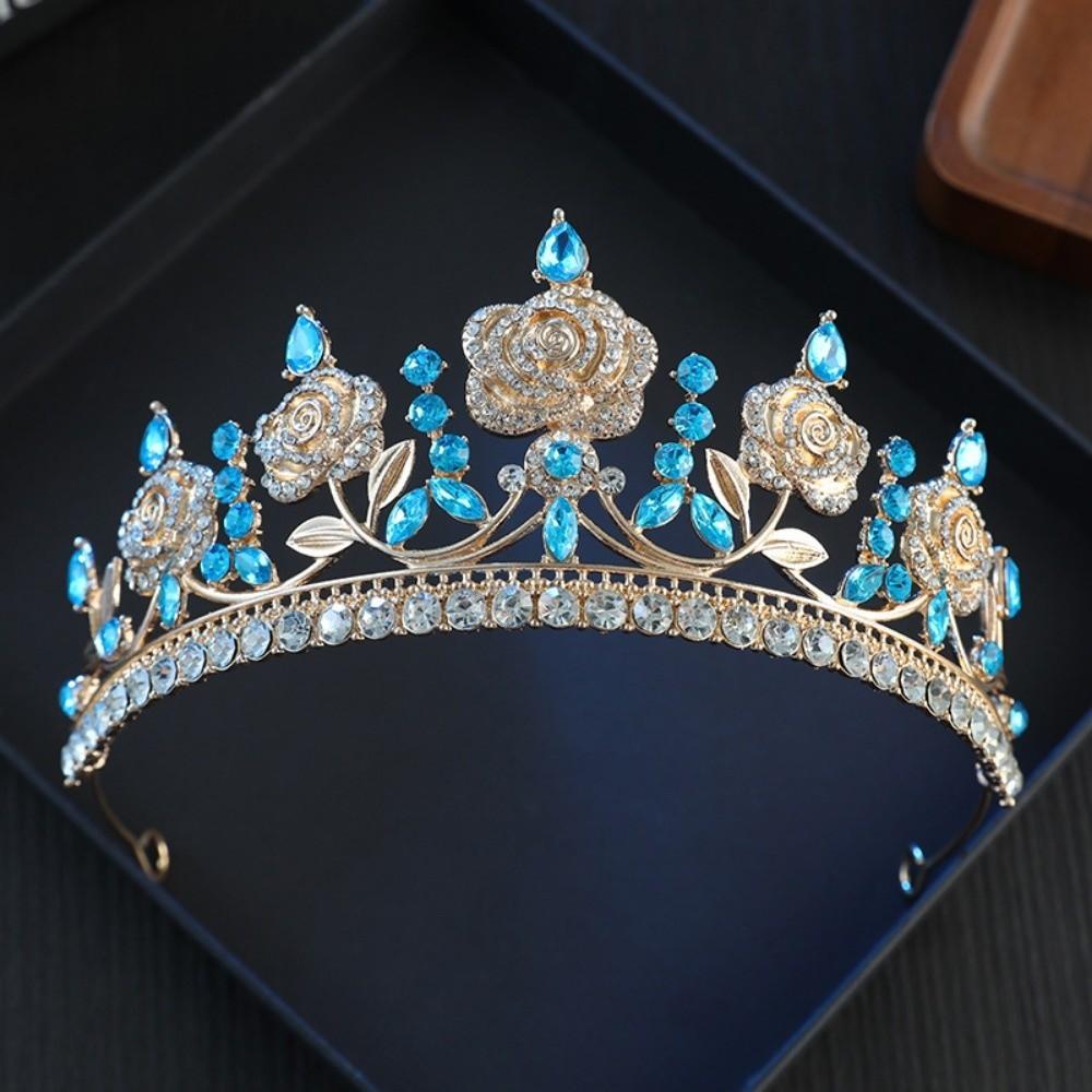 Elegant Baroque Crystal Crown Sparkling Rhinestone Tiara  Gorgeous Accessories