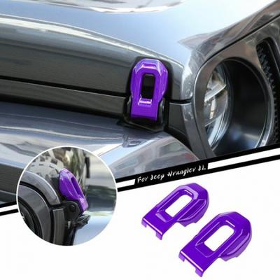 Purple Car Front Engine Hood Cover Lock Buckle Trim for Jeep Wrangler JL JT 18+