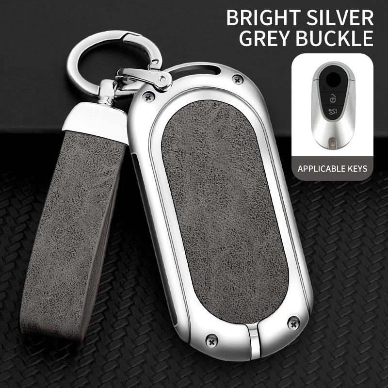 Zinc Alloy Leather Car Key Case Cover Holder Protector Shell For Mercedes Benz C S Class W206 W223 S350 C260 C300 S400 S450 S500