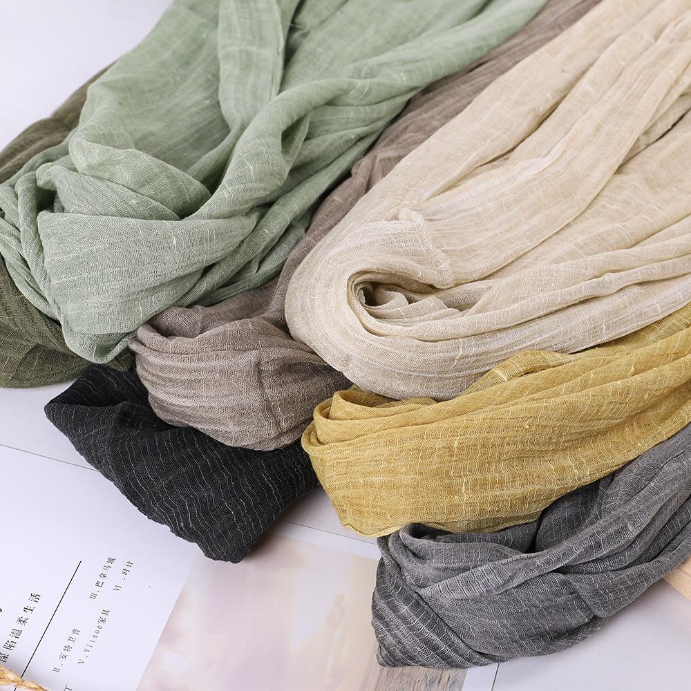 New Cotton Scarf Women Burgundy Scarf Elegant Palestinian Handkerchief Scarves for Ladies Blue Scarf XWJ14