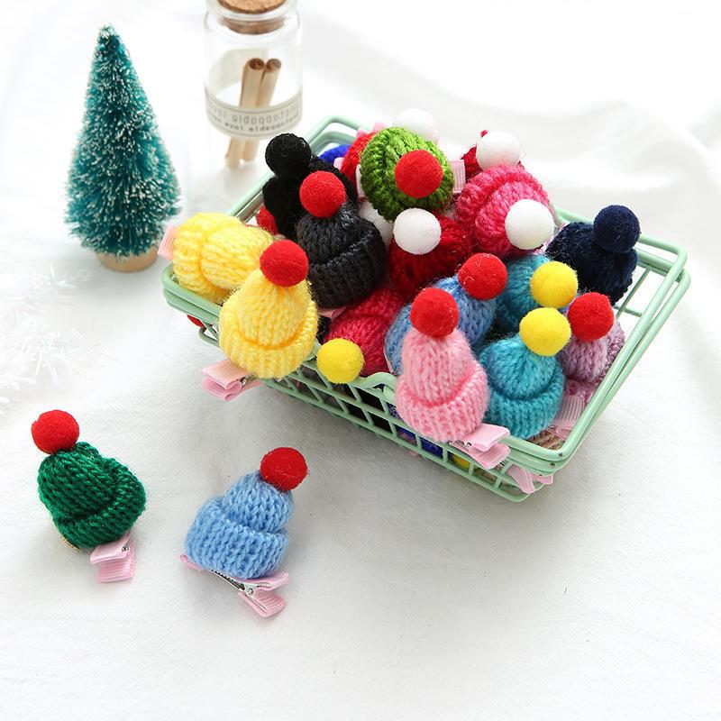 Creative Christmas Yarn Hat Hair Clip - Cute 3D Plush Accessory for Kids