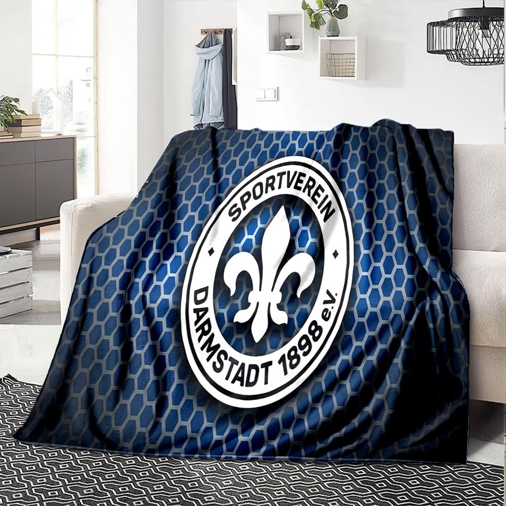 Sport Darmstadt Flannel Blanket, Soft Polyester, Modern Design, All-Season for Camping, Travel, Gifts for Holidays or Birthdays