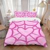 3pcs Heart Web Bedding Set, Breathable and Soft, Suitable for All Seasons, Ideal for Home Use, Suitable for Bedroom Decor 21177