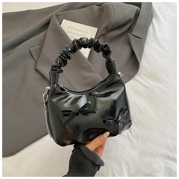 Summer Bow Underarm Bag Women's Leisure Commuter Niche Pleated Cloud Bag Dumpling Bag