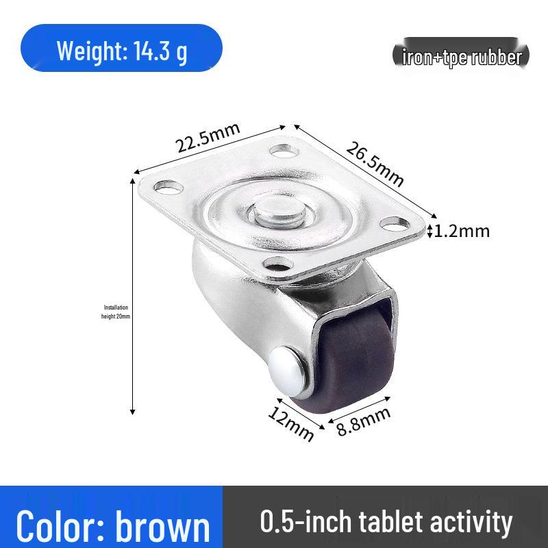 1.5" or 2" Heavy-Duty Silent Swivel Caster with Brake, Snap Ring, and Wear-Resistant Trolley Shelf Roller