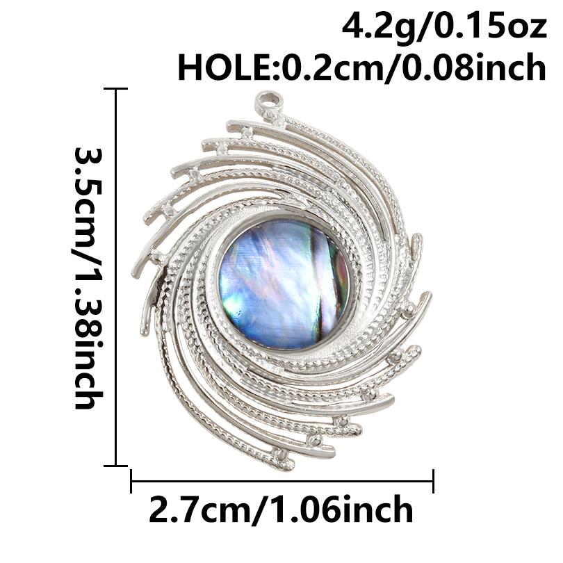 2pcs Sea Accessories Abalone Shell Pendant Love Heart Sun Oval Geometric Stainless Steel Oil Dripping Charms For Jewelry Making