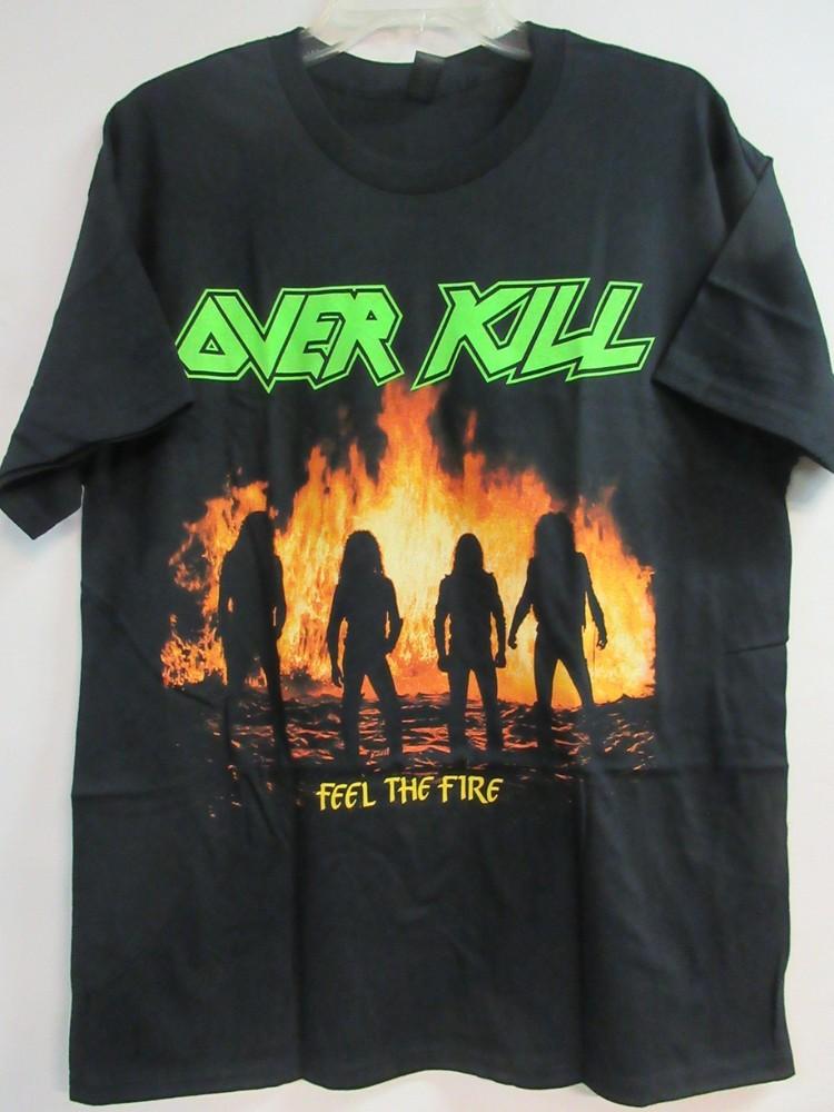 OVERKILL OFFICIAL MERCH FEEL THE FIRE BAND CONCERT MUSIC  LARGE Unisex T-Shirt L