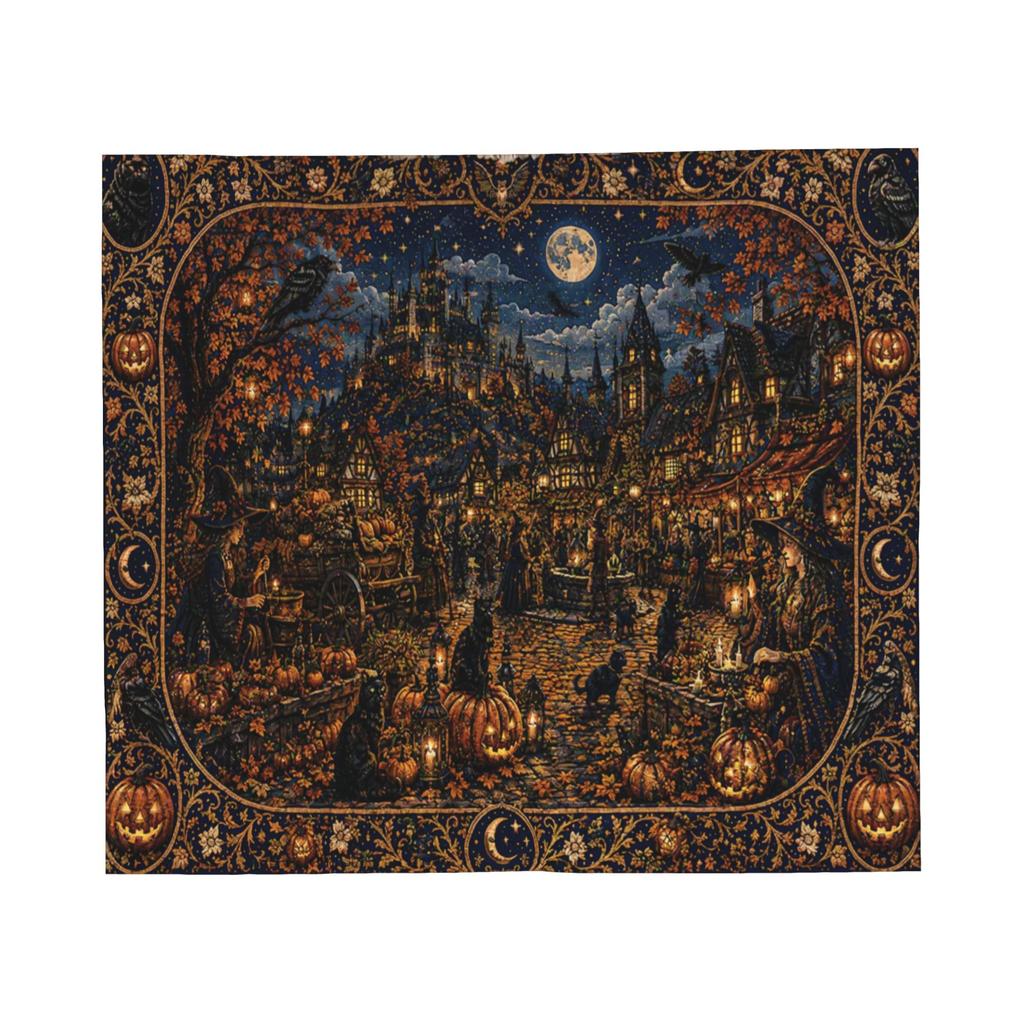 Halloween Black Cats Knitted Blanket Witchy Spooky Flannel Throw Blankets Home Couch Personalised Ultra-Soft Warm Bedspreads