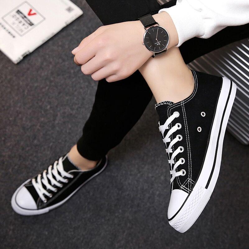 Unisex Low-Top Canvas Sneakers, Classic Korean Style, Versatile Casual Shoes, Perfect for Couples and Students, Model H01