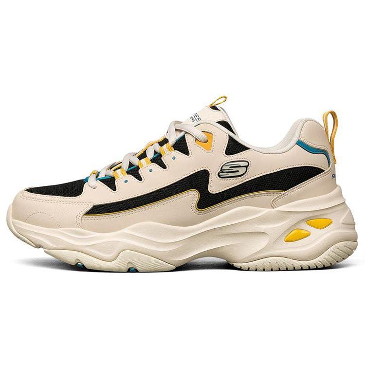 Skechers DLites 4.0 Mesh Synthetic Leather Round Toe Lace-Up Low-Top Dad Shoes Men sneakers Natural 237225-NTMT 41
