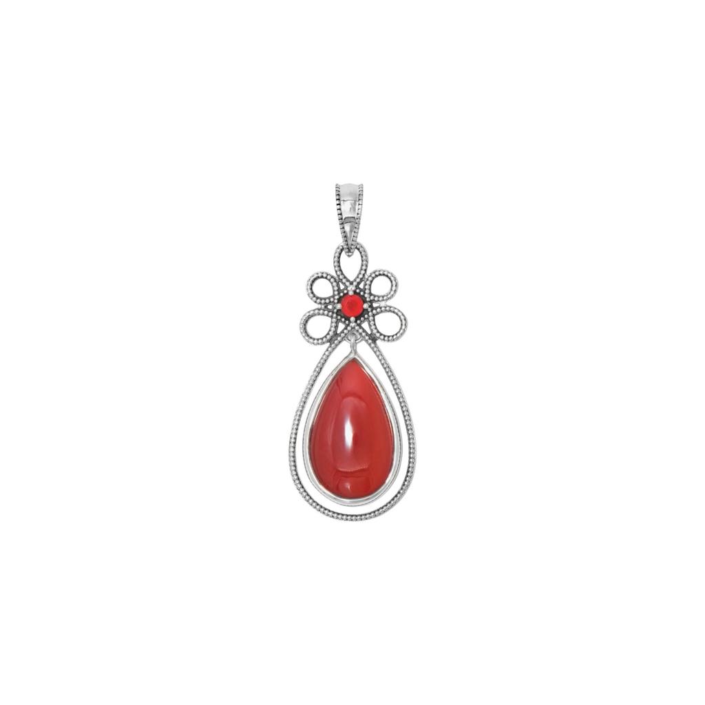 Red Onyx Pendant, 92.5% Dangle Pendant for Her, Designer Pendant, Zivori Jewelry
