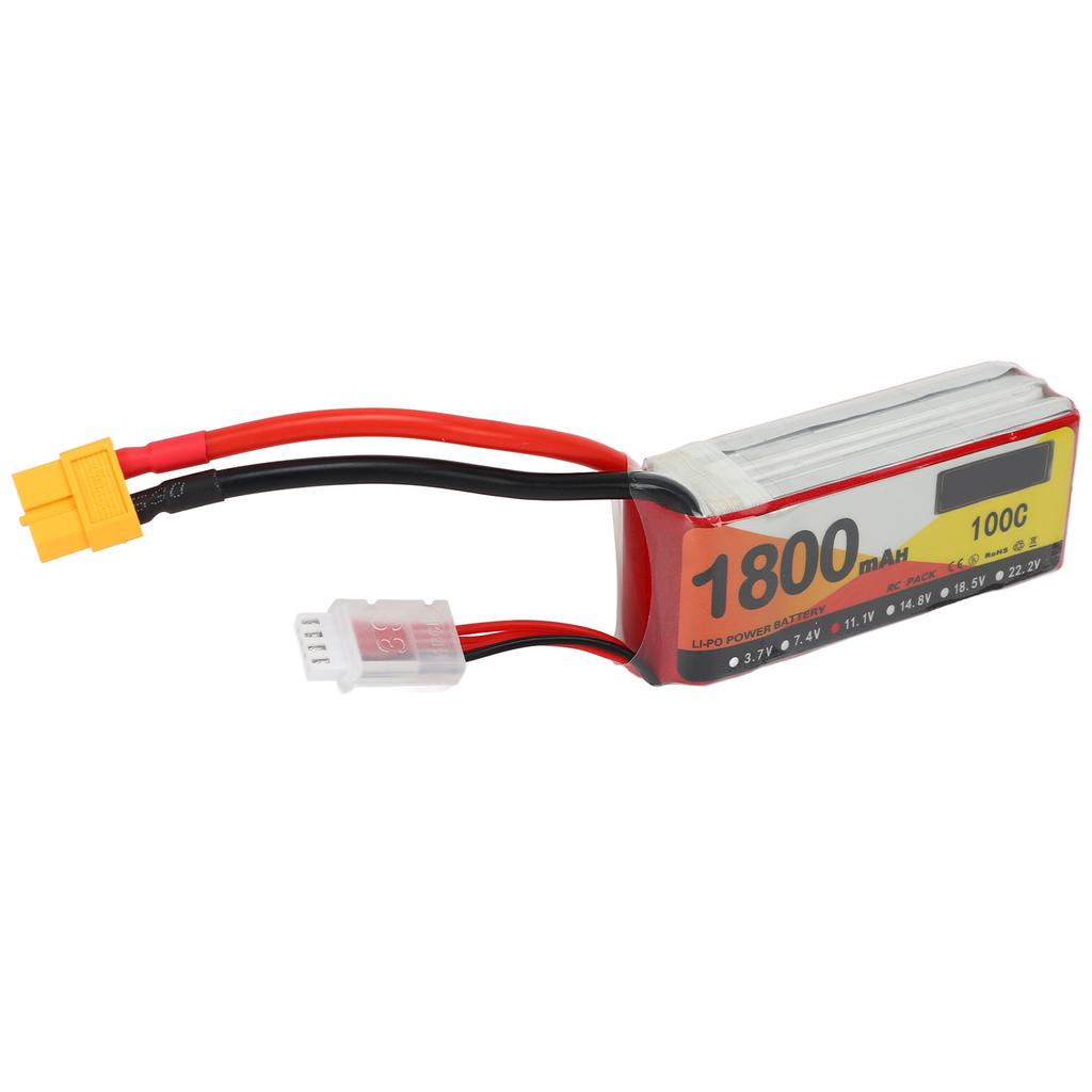 1800mAh RC Lipo Battery Pack Portable High Capacity with XT60 Plug Cell Lipo Battery 11.1V