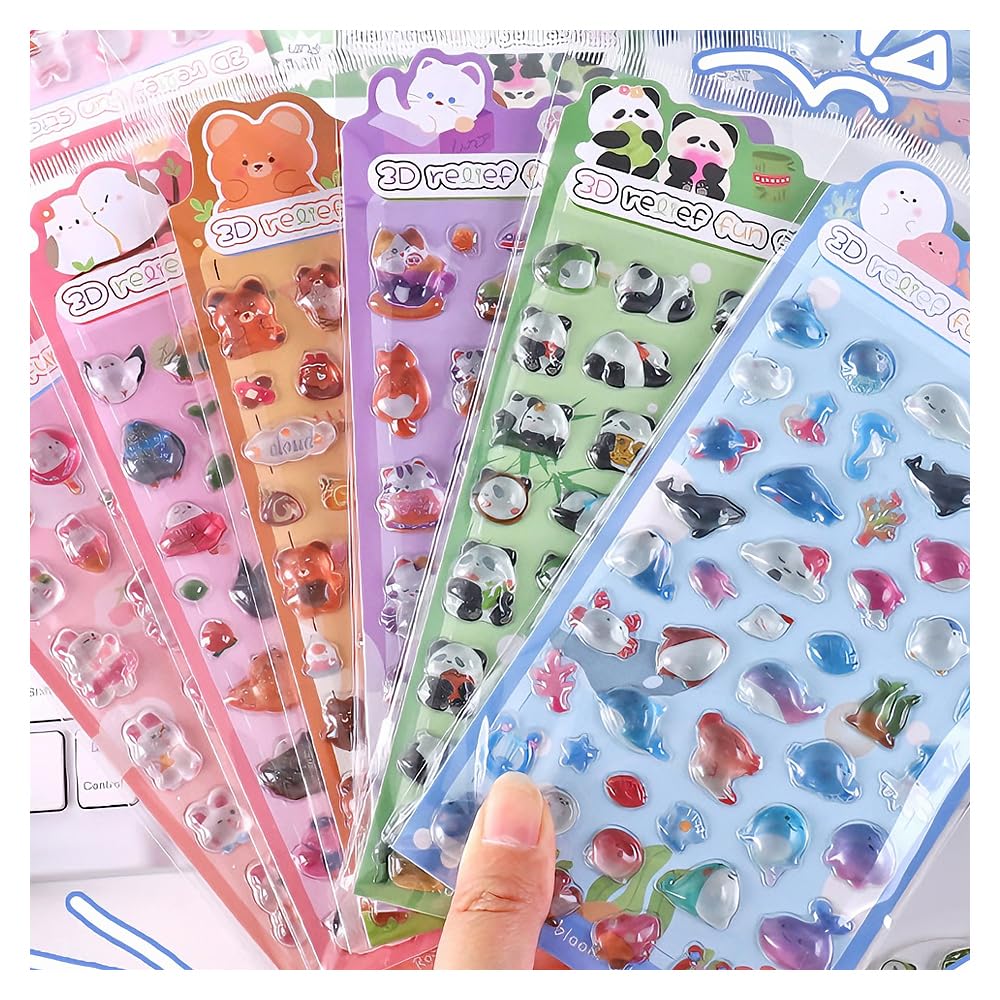 Set of 2 Cute 3D Reward Stickers for Cell Phone Diary Sparkly Girl Craft Supplies Marine DIY, Decorations, Decorations, Decor, (Bear + Life)