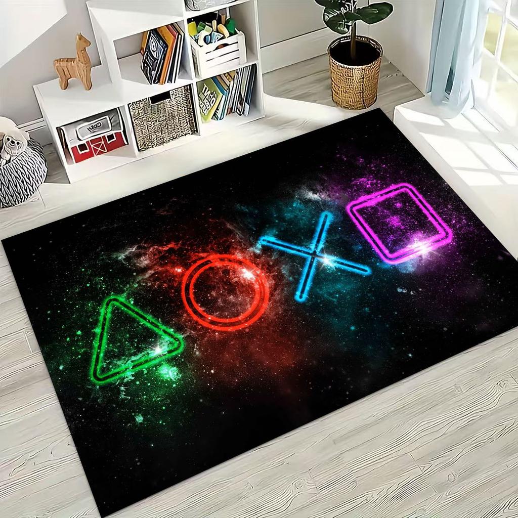 3D Retro Gamer Zone Spielteppich mit Controller-Motiv, ideal für Schlafzimmer, Wohnzimmer, Sofa, Wohnzimmer und als Fußmatte. Rutschfeste Bodenmatte für Kinder.