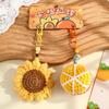 1pair Bag Hanging Crochet Fruit Keychains Charms Car Keyrings Simple Knitted Flower Pendant  Male