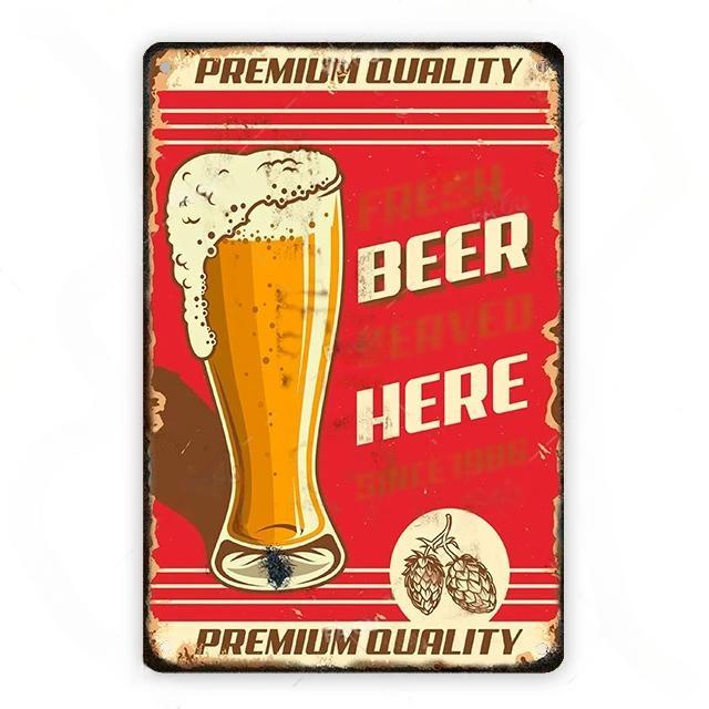 Cold Beer Posters Vintage Metal Tin Signs Drink Retro Bar Club Pub Restaurant Wall Art Decoration Plate