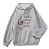 Just Little Love Note Hoodie Valentine’s Day Pullover Valentines Day Gifts Music Lover Hoodie Comfortable Personality Pullover