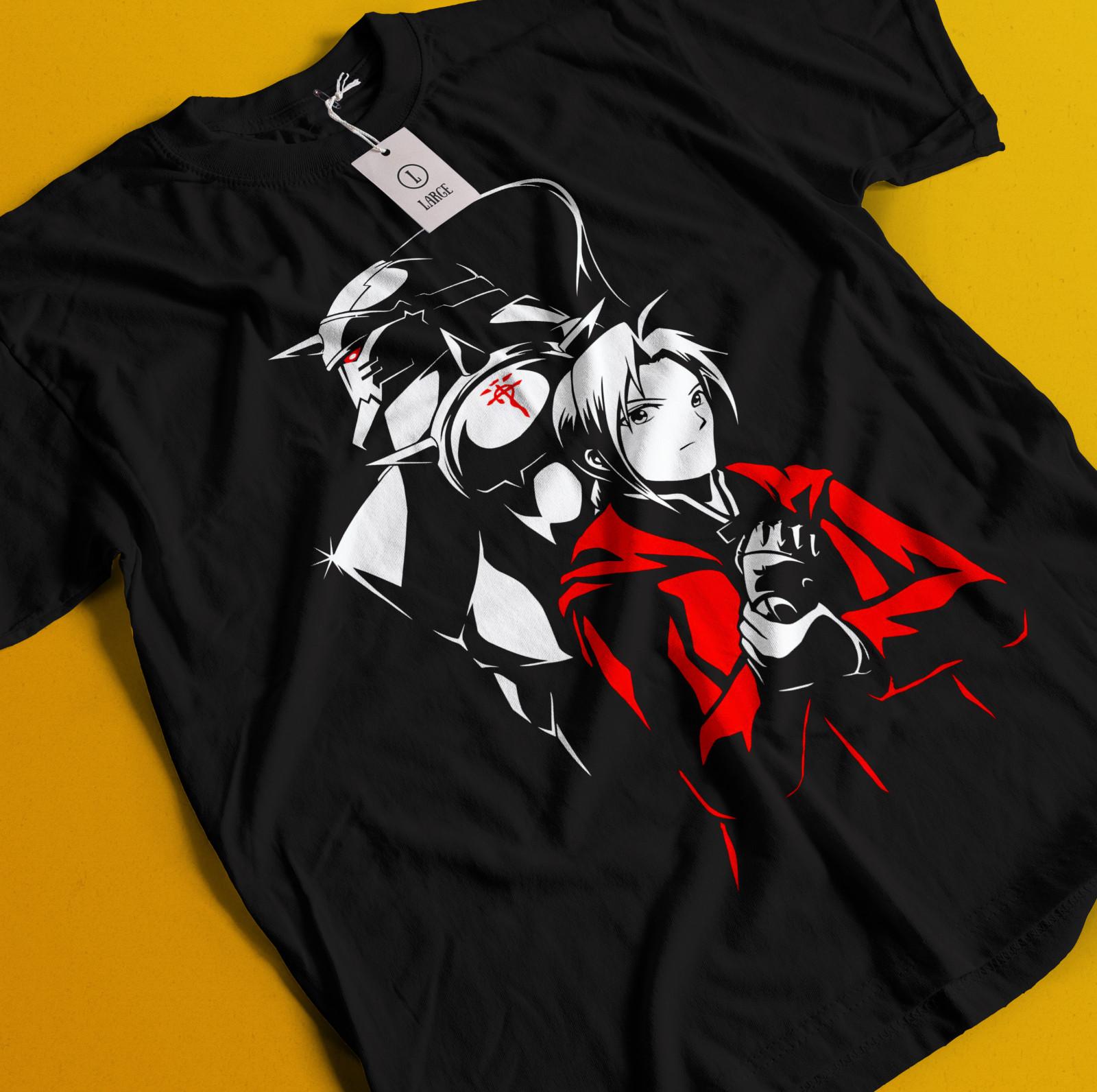 Fullmetal Alchemist T-Shirt Mens Womens Tees Top FMA Brotherhood Edward Elric Alphonse Elric Shirt M