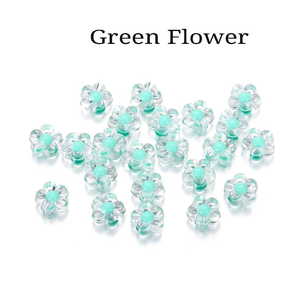 20Pcs/Pack Acrylic Spaced Beads Candy Heart Flower Shape Beads Decoration For DIY Necklace Earrings Jewelry Making Supplies