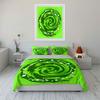 Green Swirl Design Three-Piece Set Kid's and Adults' Bedroom Decor, Exquisite Three-piece Bedding Set Gift