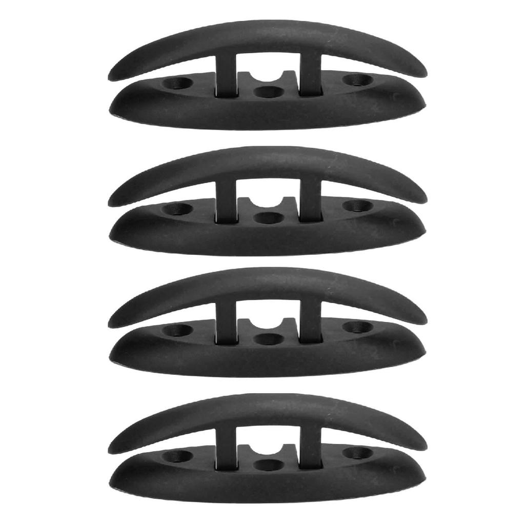 4PCS Boat Folding Cleat 5in Nylon 3 Hole High Strength Black Flip Up Dock Cleat for Marine Yacht With Installation