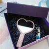 1 Pack Strass Herz Spiegel Handspiegel Rosa Bling Handspiegel mit Griff Glitzer Kosmetik Schillernder Spiegel