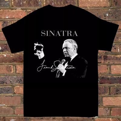 Frank Sinatra Signature Short Sleeve Black and White T-shirt Size S-5XL