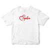 T Shirt Personalized Name Red Love Heart Valentine's Day Baby Babies First Vintage Stylish Graphic Stretched Versatile