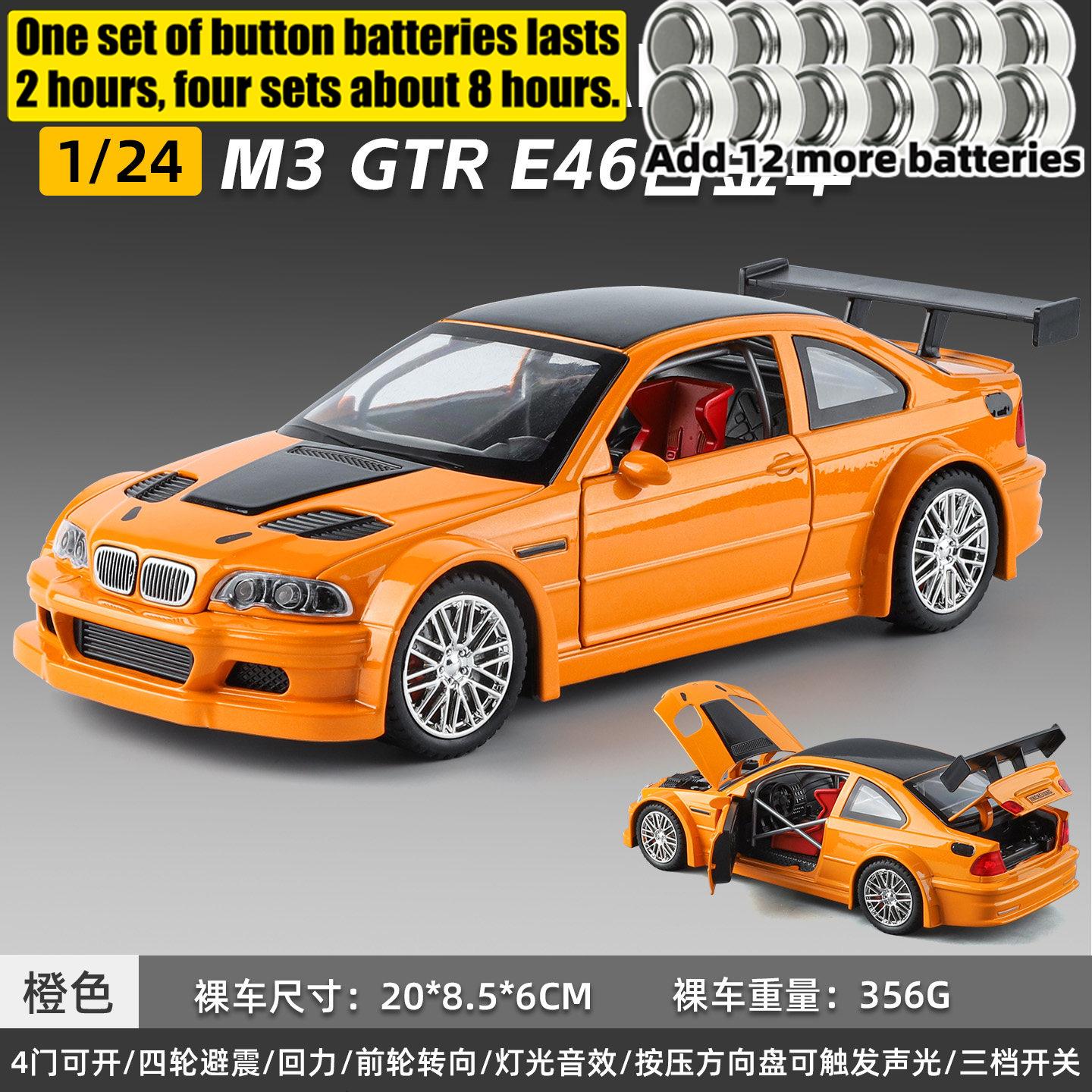 1:24 Bmw M3 Gtr E46 Legering Diecast Verzamelaar Klassieke Gt Racewagen Model Huis Trendy & Bureau Display Ornament Verjaardagscadeaus