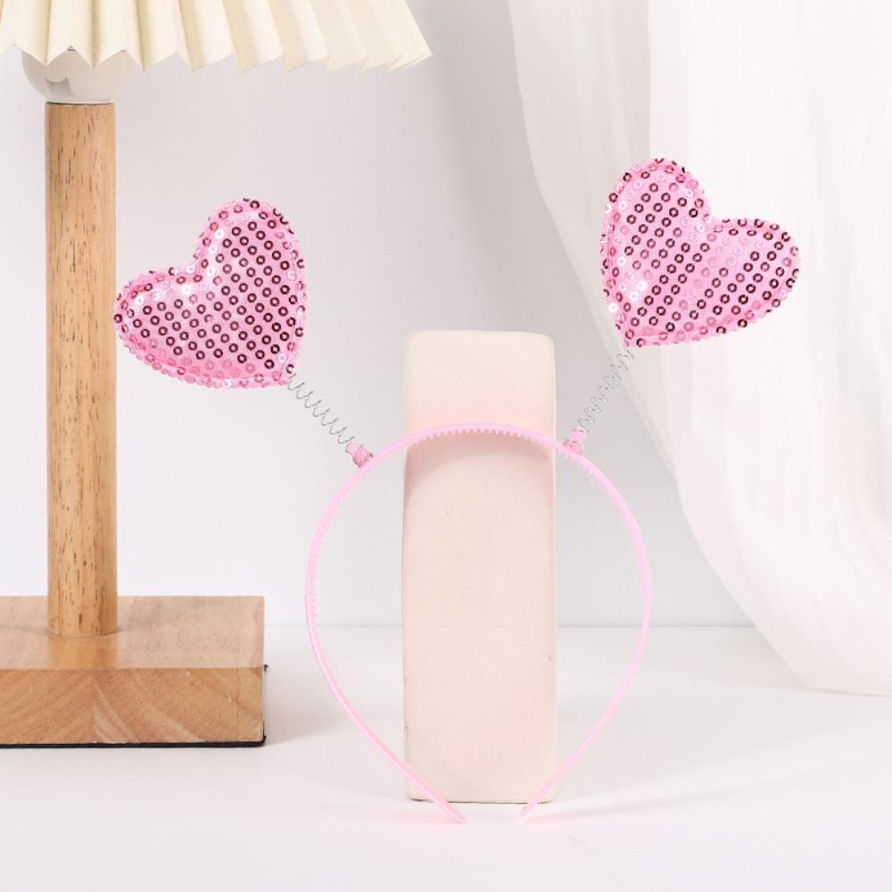 Headband Red Love Headband Confetti Hair Hoop Valentines Day Headdress  Birthday Party Glass