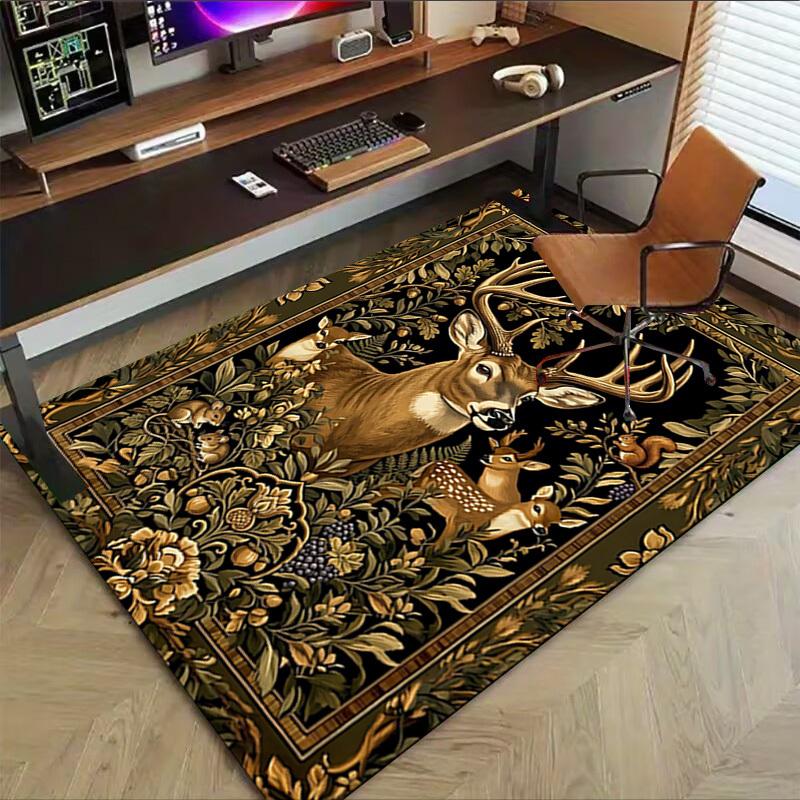 1PC Deer Family Extra Large Non-Slip Floor carpet, Office, family, bedroom, Studio - Large Area Rug,Longlasting Material-K0383