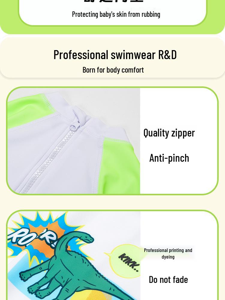 Schnelltrocknender Jungen-Badeanzug mit langen Ärmeln für Teenager und Kinder