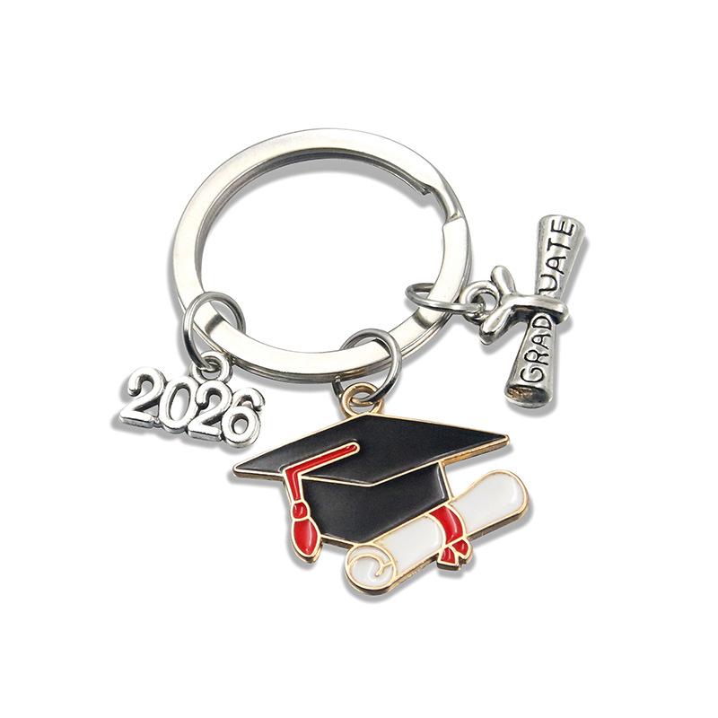 1/11 Stück 2026 Abschlussrobe Kappe Schlüsselanhänger Metall Doktorhut Schlüsselanhänger Studenten Tasche Hängender Anhänger Abschlussfeier Geschenke