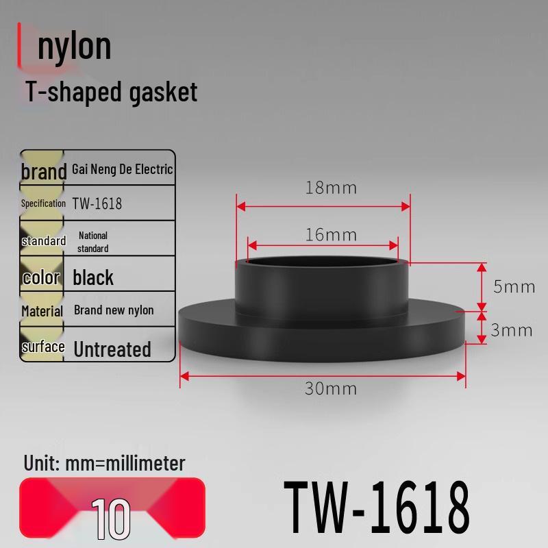 T-shaped Nylon Gasket Ring Screw Shaft Sleeve, Round Concave-Convex Insulation Pad, M2-M35
