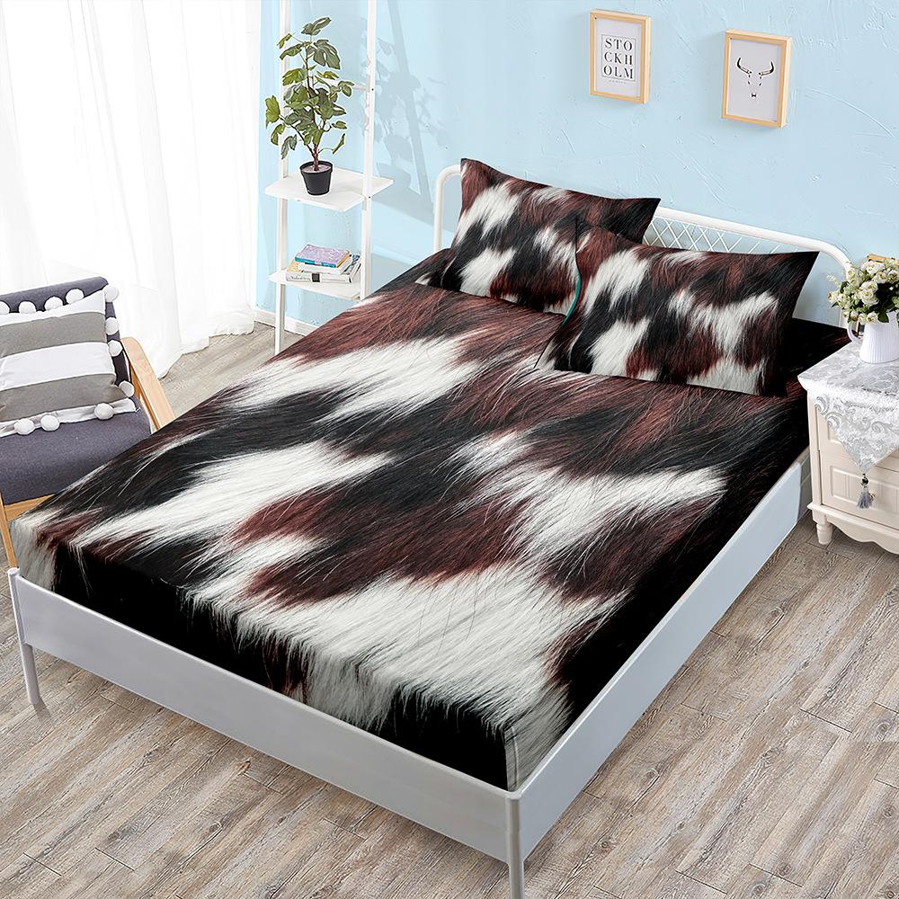 

Animal Fur Texture Bed Hat Three-Piece Bed Cover Pillowcase Mattress Protective Cover Sheet 100*190*40cm*1 Pillowcase 51*75cm*1