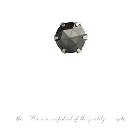 Diamond World PT900 Black Diamond Single Earring with Six Prongs Women's Rose-Cut Earrings, 0.3ct,