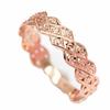 Purple Gold Shiny Double-Row Rhombus Ring, Fashionable Rose Gold-Plated Micro-Zircon Ring.