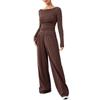 Loose Fit Women's Wide-Leg Pants Two-Piece Set - Soft, Stylish, Irregular Design