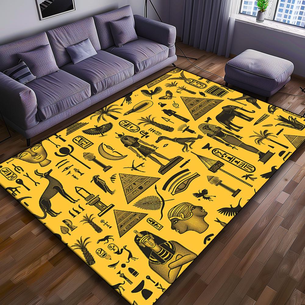 

Egyptian Pyramid Print Carpet, Floor mat Crystal Velvet, Durable Polyester Area Rug for Hotel, Balcony, Hallway, Living Room 50x80cm