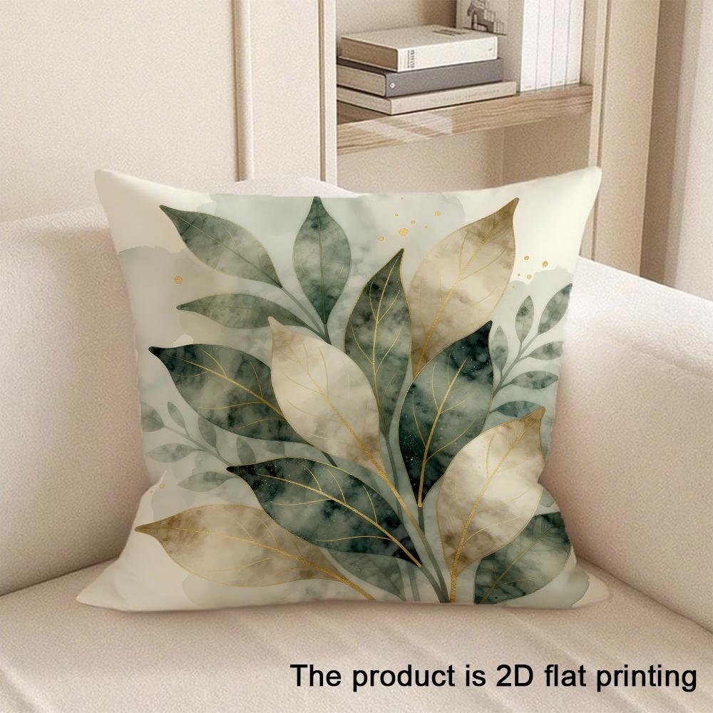 1pc Floral and Leaf Patterned 2D Flat Printing Pillowcases Sofa cushion cover home bedroom room decoration