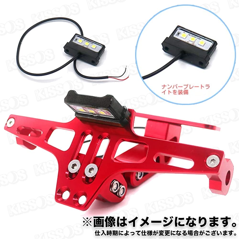 Universal Motorcycle License Plate Stay Holder with Adjustable Angle and LED Light, Custom Part (Iron)