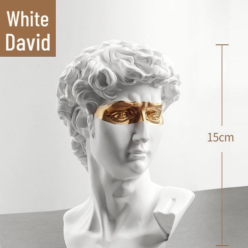 15cm Black Gold David Head Resin Plaster Art Sketch Model Ornament