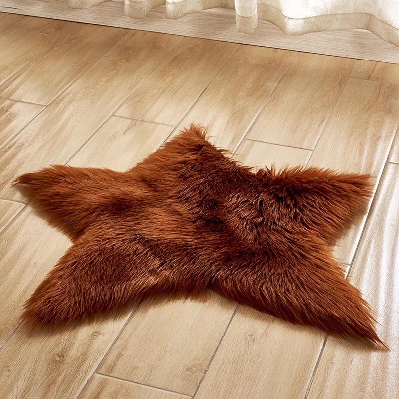 Machine Washable Modern Faux Fur Rug - Dirt-Resistant Living Room/Bedroom Mat