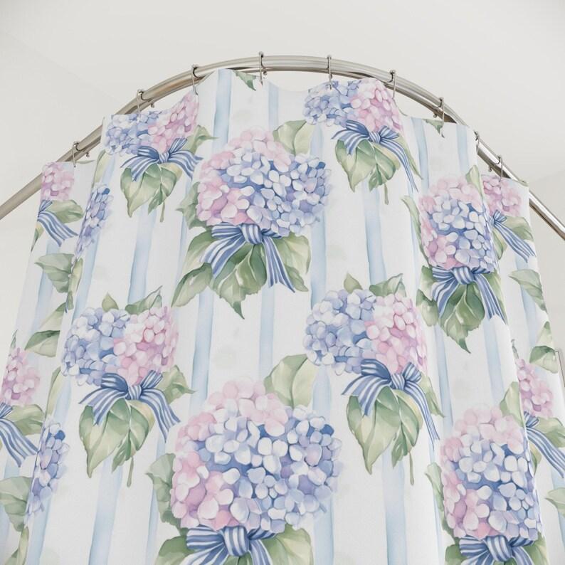 Hydrangea Floral Shower Curtain - Vibrant Bathroom Decor, Spring Theme, Perfect Gift For Her