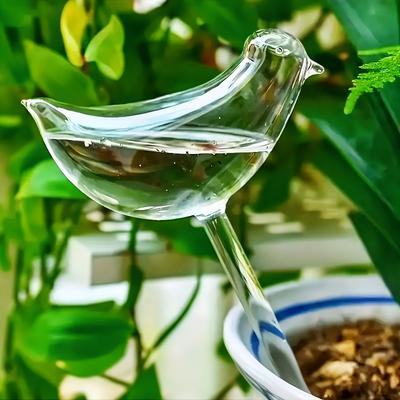 5pcs Automatic Plant Watering Bulb, Bird Shape for Sustained Release, Vacation Plant Care with Simple Vacuum Principle