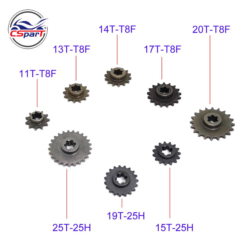 11 13 14 15 17 19 20 25 Tooth 25H T8F Transmission Gear Box For 33cc 43cc 49cc 52cc Ty Rod II Go Kart Quad Scooter XTreme