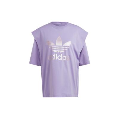 Tricou cu mânecă scurtă și gât rotund cu imprimeu de litere pentru femei, topuri, mov IC7203