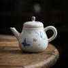 Hand-painted Butterfly Teapot Chinese Retro Handmade Kung Fu Tea Set Teapot Household Small Filter Pot